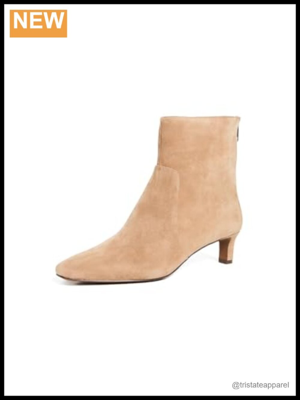 Kitten Heel Ankle Bootie, Suede, Memory Foam, Zip Closure